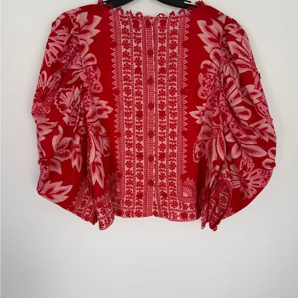 Farm Rio Flora Tapestry Red Top - Size XL - Picture 6 of 10